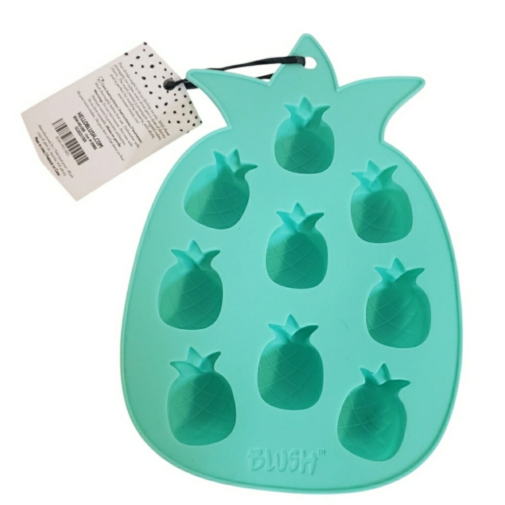 Blush Silicone Pinapple Shaped Ice Mold Tray Green
